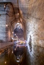 The high tunnels of the Salt Mine in Slanic Prahova, Romania Royalty Free Stock Photo