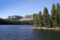 High Uinta mirror lake with tree Royalty Free Stock Photo