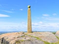 High up on Birchen Edge stands Nelsons 200yr old monument Royalty Free Stock Photo