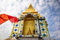 Aerial view of Wat Chaloem Phra Kiat Phrachomklao Rachanusorn, sky pagodas on top of mountain in Lampang Thailand Royalty Free Stock Photo