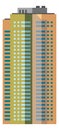 High urban building facade. City skyscraper icon