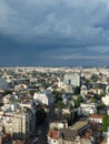 High view of Bucharest dusk cityscape