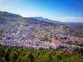High view of Chefchaouen Blue Medina - Morocco Royalty Free Stock Photo