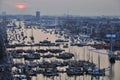 High view of the Ijhaven port in Amsterdam Royalty Free Stock Photo