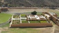 high view of kesar kyari garden at amber fort in jaipur