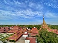 The high view of Mandalay Palace with sky