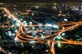 High view night scene of Bangkok, Thailand Royalty Free Stock Photo