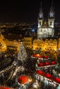 High View of Prague Christmas Market Royalty Free Stock Photo