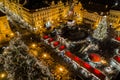 High View of Prague Christmas Market Royalty Free Stock Photo