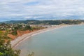 High view of Seaton Beach and Seaton Down in Devon Royalty Free Stock Photo