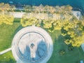 High view of turquoise water from Lake Michigan near Milton Lee Olive Park Royalty Free Stock Photo