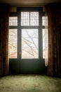 High vintage window in a old house Royalty Free Stock Photo