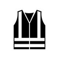 High Visibility Clothing Black Icon,Vector Illustration, Isolated On White Background Label. EPS10