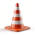 Plastic safety cone with reflective stripes Royalty Free Stock Photo
