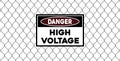High voltage attention sign on background of Rabitz texture