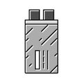 high voltage capacitor electronic component color icon vector illustration