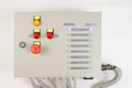 High voltage control panel with power button Royalty Free Stock Photo