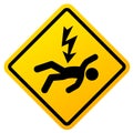 High voltage danger, electric shock sign Royalty Free Stock Photo