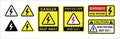 High voltage danger sign. High voltage icon set. Electric shock hazard keep out signs. Vector stock illustration Royalty Free Stock Photo