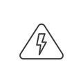 High voltage danger sign line icon Royalty Free Stock Photo