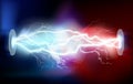 High voltage electric discharge. Vector illustration. Royalty Free Stock Photo