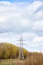 High voltage electric high voltage electric transmission power tower with electric glass insulator of over cloudy stormy