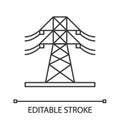 High voltage electric line linear icon Royalty Free Stock Photo