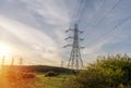 High voltage electric tower line pylon for distribution of electricity from powerstations t