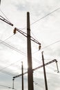 High Voltage Electric Tower. Power concept. With cloud sky Royalty Free Stock Photo