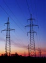 High Voltage Electric Transmission Tower Energy Pylon. Royalty Free Stock Photo
