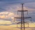 High Voltage Electric Transmission Tower Energy Pylon. Royalty Free Stock Photo