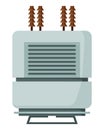 High voltage electrical transformer and isolator. Energy substation. Power supply icon isolated on white background for Royalty Free Stock Photo