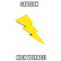 high voltage electrical warning sign or symbol Royalty Free Stock Photo