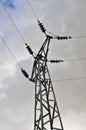 High voltage electric pillar and sky