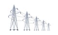 High voltage electricity grid tower pylons