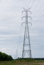 High voltage electricity pillars Royalty Free Stock Photo