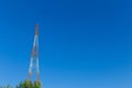 High voltage electricity poles, in the field, Thailand Royalty Free Stock Photo