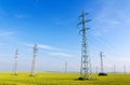 High voltage electricity pylons Royalty Free Stock Photo