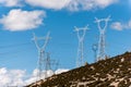 High-voltage electricity pylons Royalty Free Stock Photo