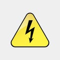 High voltage icon. Grey background. Vector illustration.