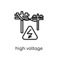 High voltage icon. Trendy modern flat linear vector High voltage Royalty Free Stock Photo