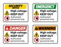 High Voltage Keep Out Sign Isolate On White Background,Vector Illustration EPS.10 Royalty Free Stock Photo
