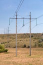 The high-voltage line in the steppe .