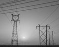 High voltage line tower Royalty Free Stock Photo