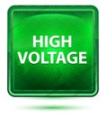 High Voltage Neon Light Green Square Button