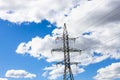 High voltage pole or High voltage electricity tower and transmission power lines Royalty Free Stock Photo