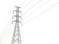 High voltage pole isolated on white background Royalty Free Stock Photo