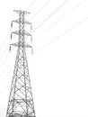 High voltage pole isolated on white background Royalty Free Stock Photo