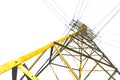 High voltage pole isolated on white background Royalty Free Stock Photo