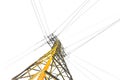 High voltage pole isolated on white background Royalty Free Stock Photo